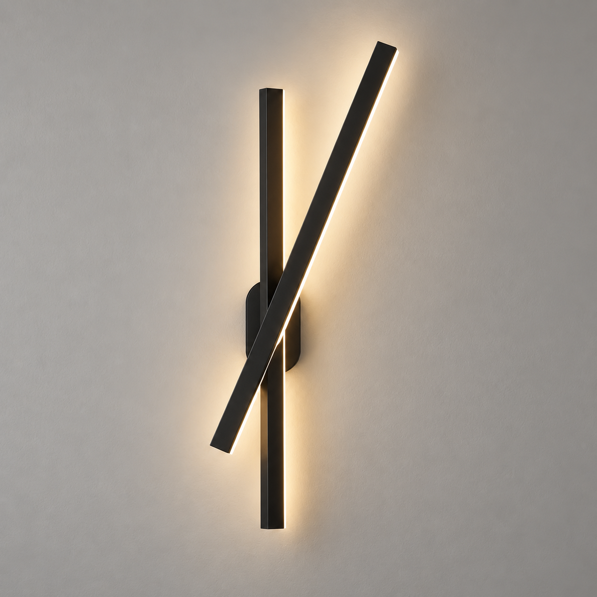 Applique murale tiges croisées LED noires, photo 2