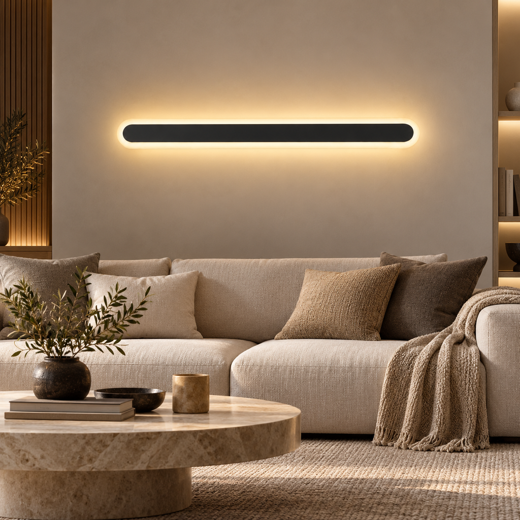 Applique murale linéaire LED noire, photo 4