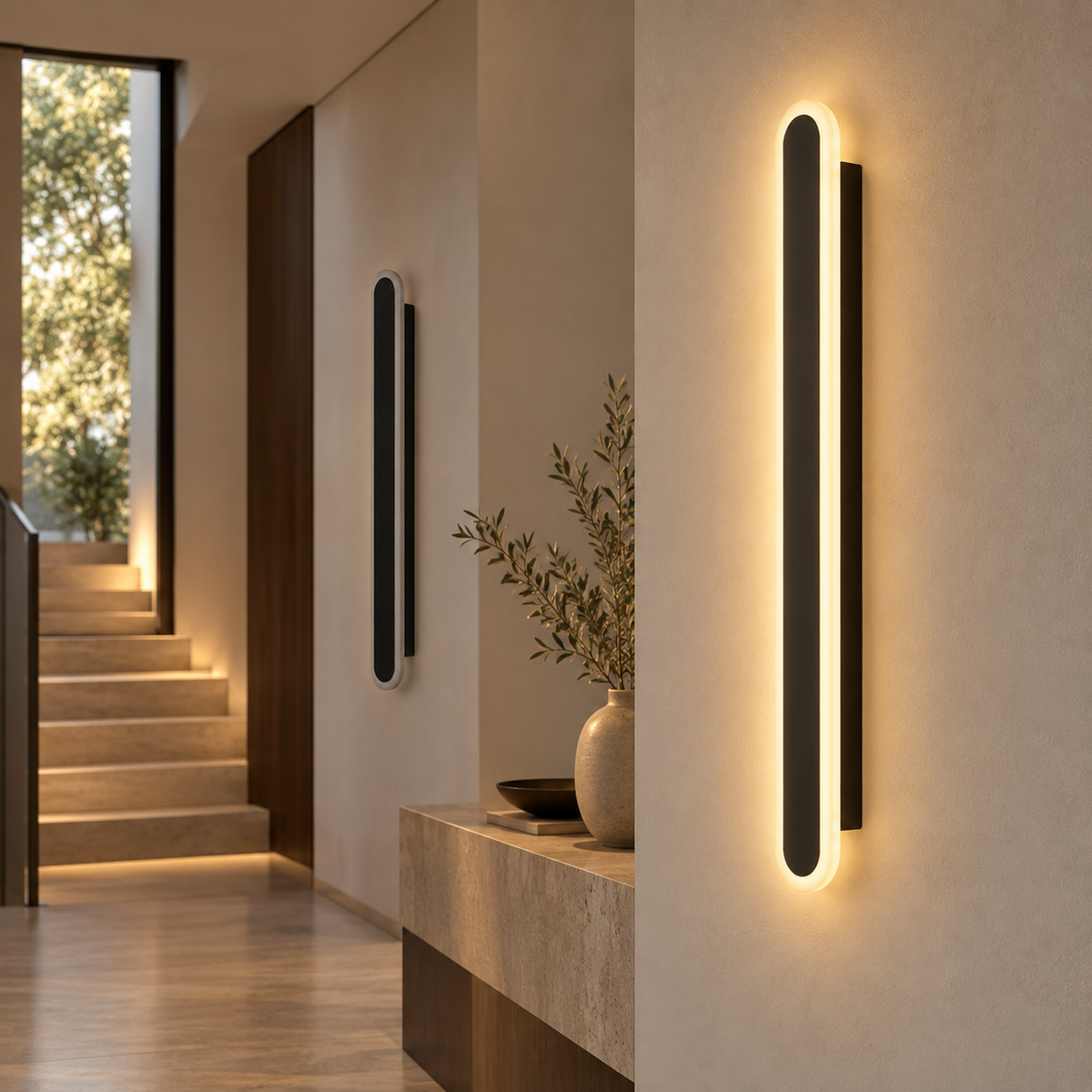 Applique murale linéaire LED noire, photo 2
