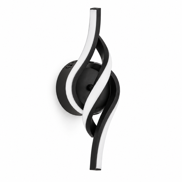 Applique murale Torsade LED noire 36 cm