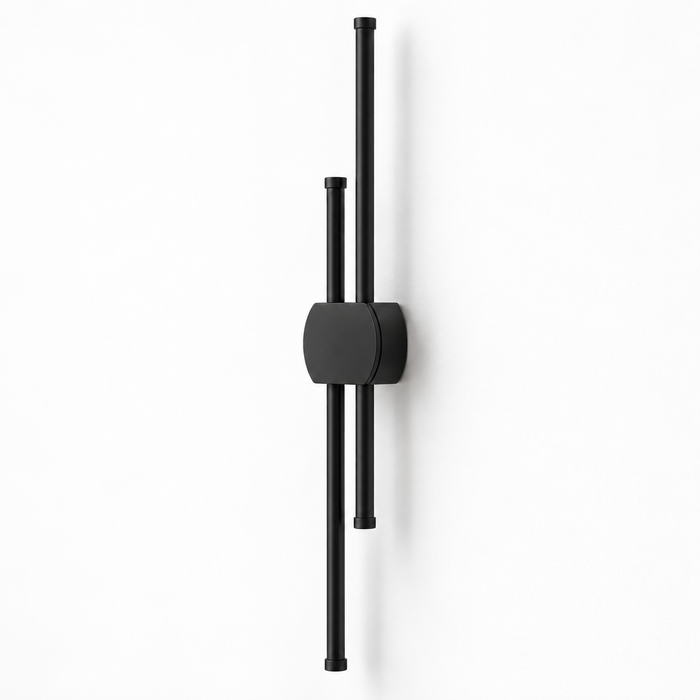 Applique murale Double tige LED noire