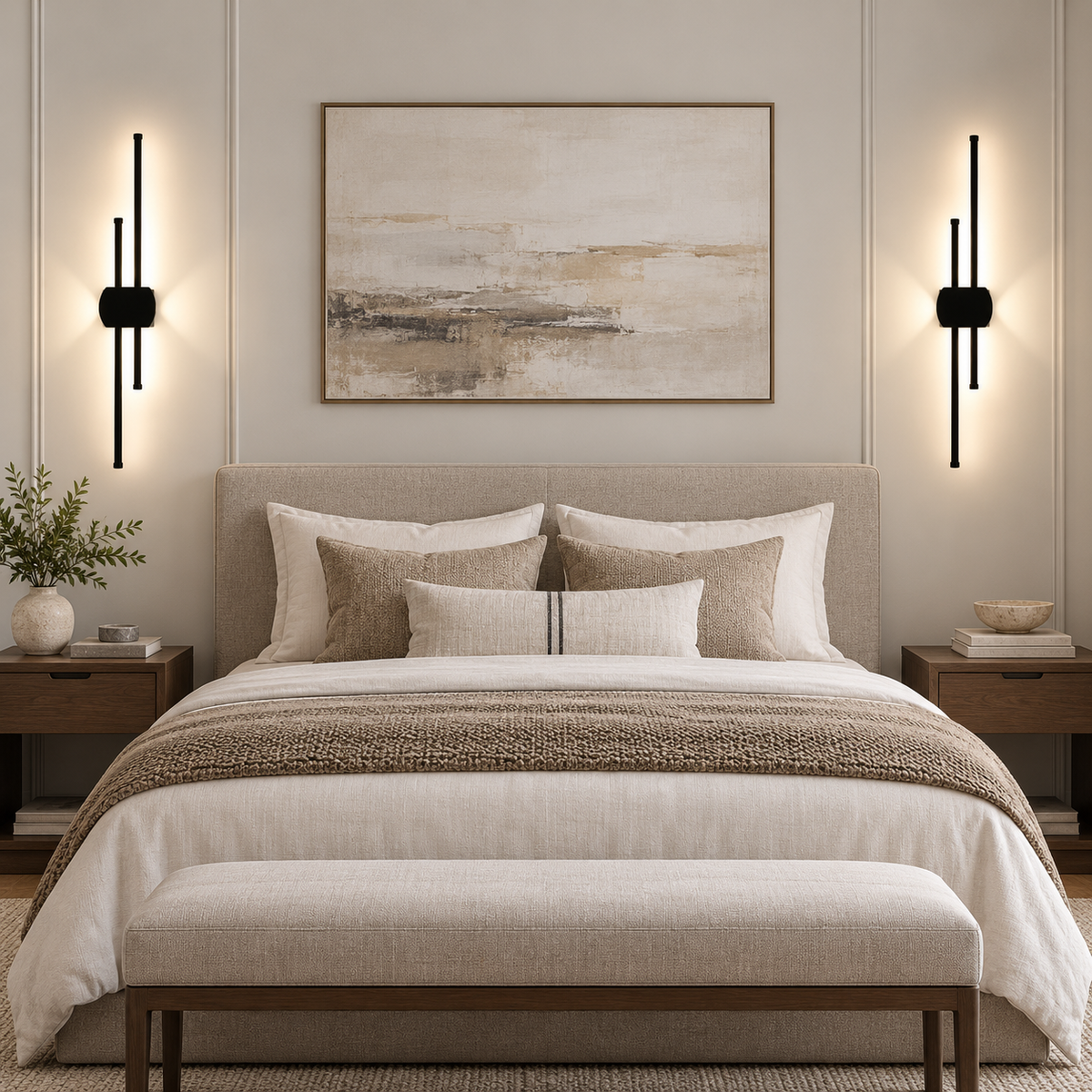 Applique murale double tige LED noire, photo 4