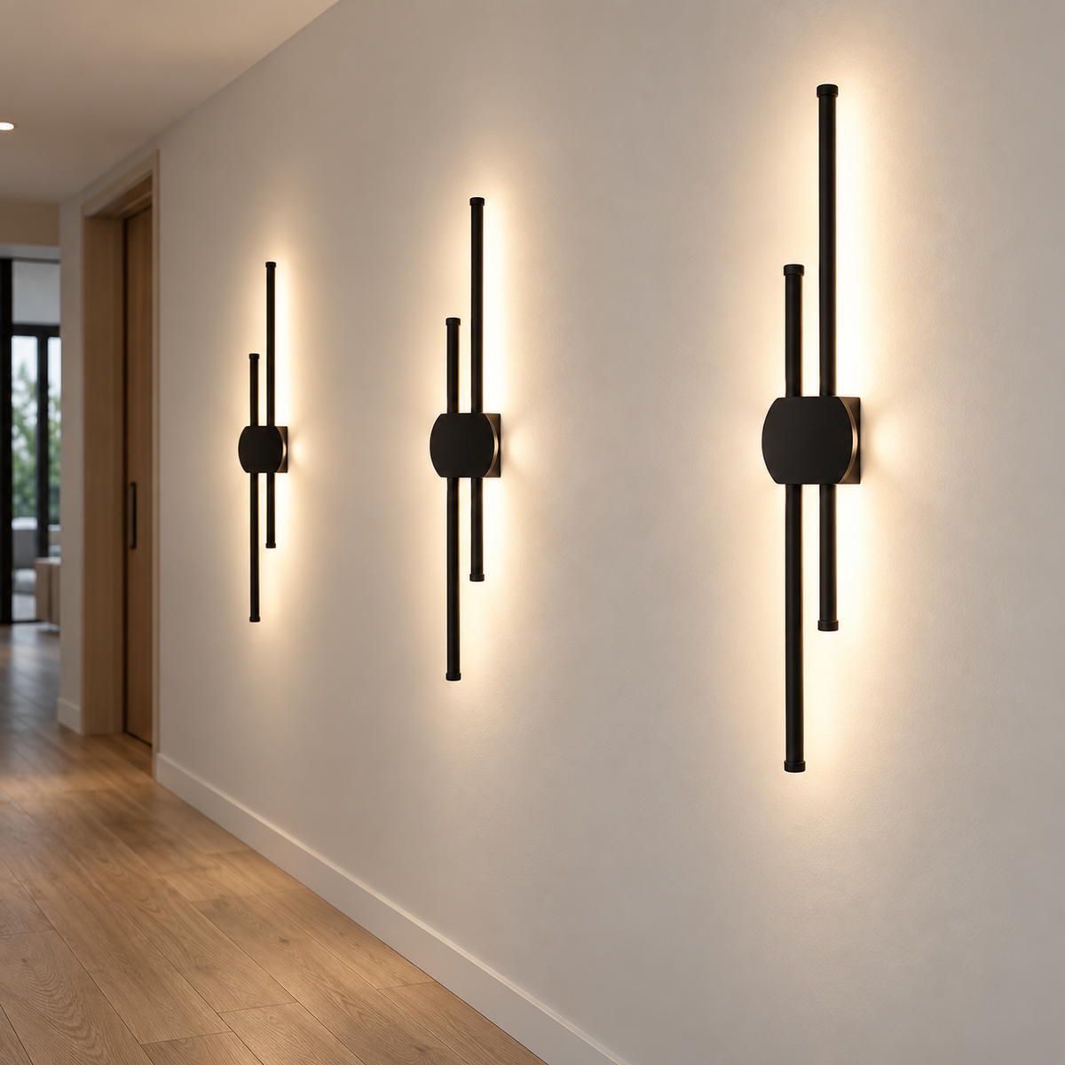 Applique murale double tige LED noire, photo 8