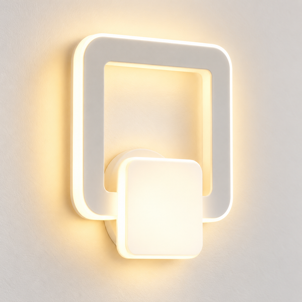 Applique murale Carré acrylique blanc LED