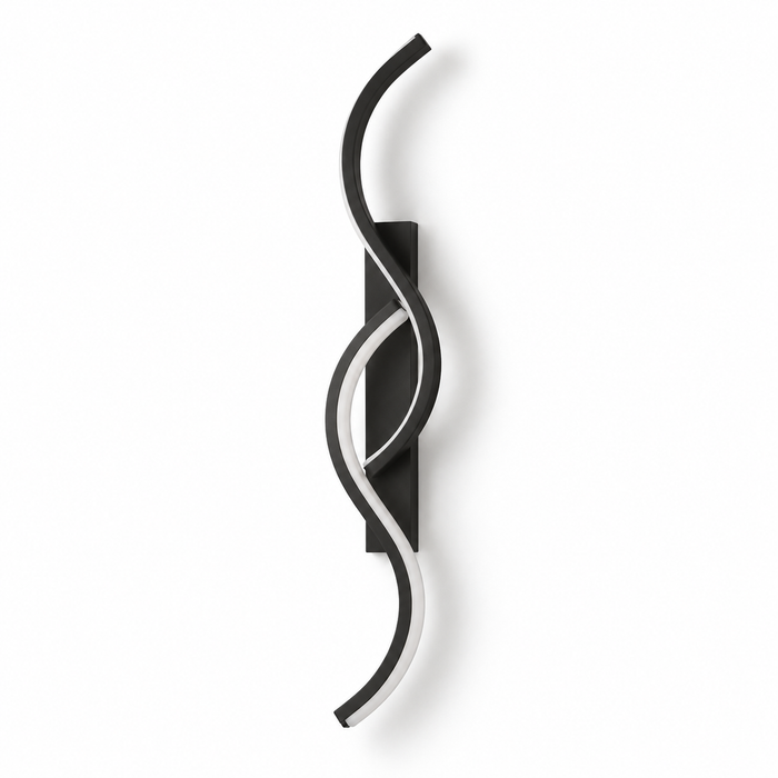 Applique murale Double vague LED noire