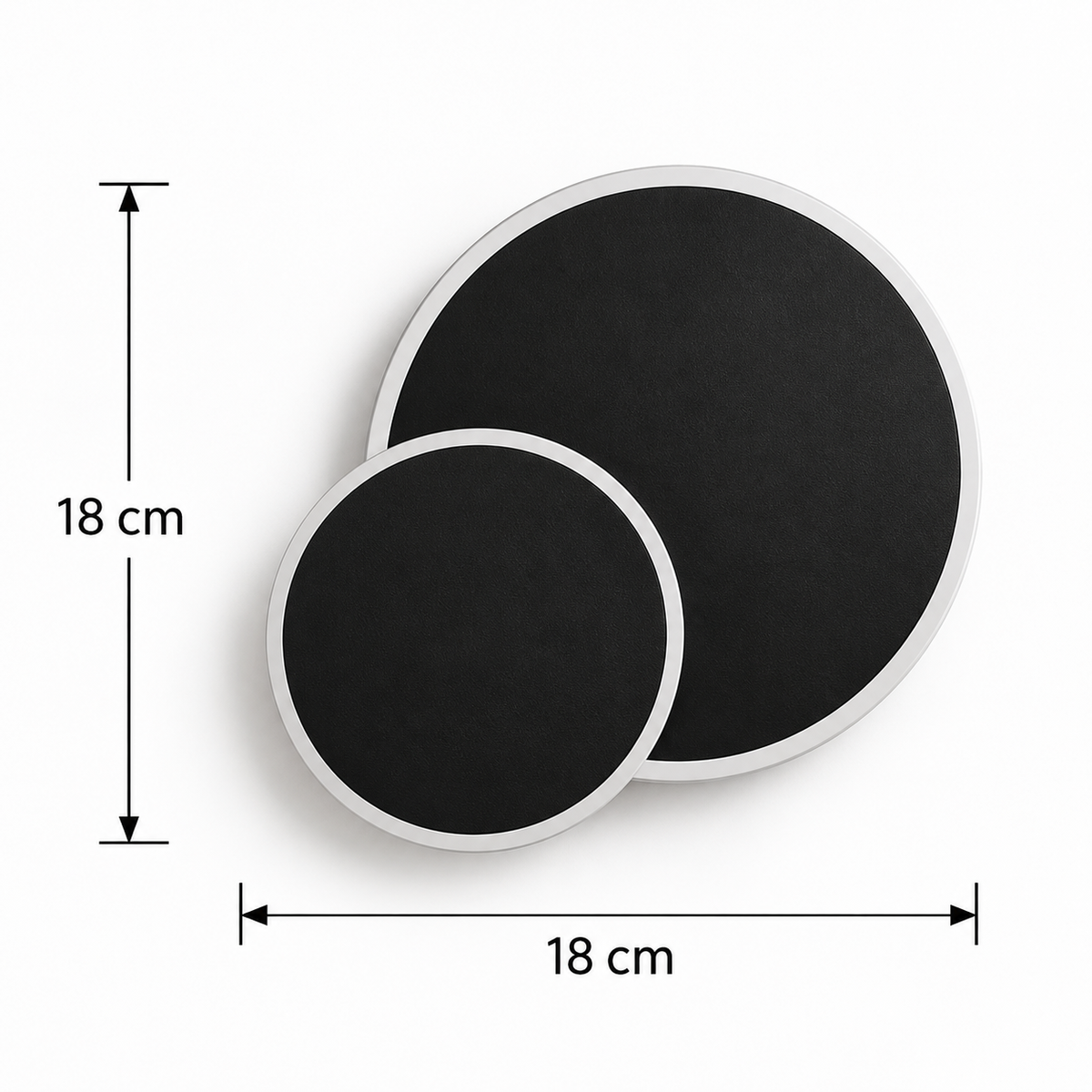 Applique murale Éclipse LED noire avec dimensions